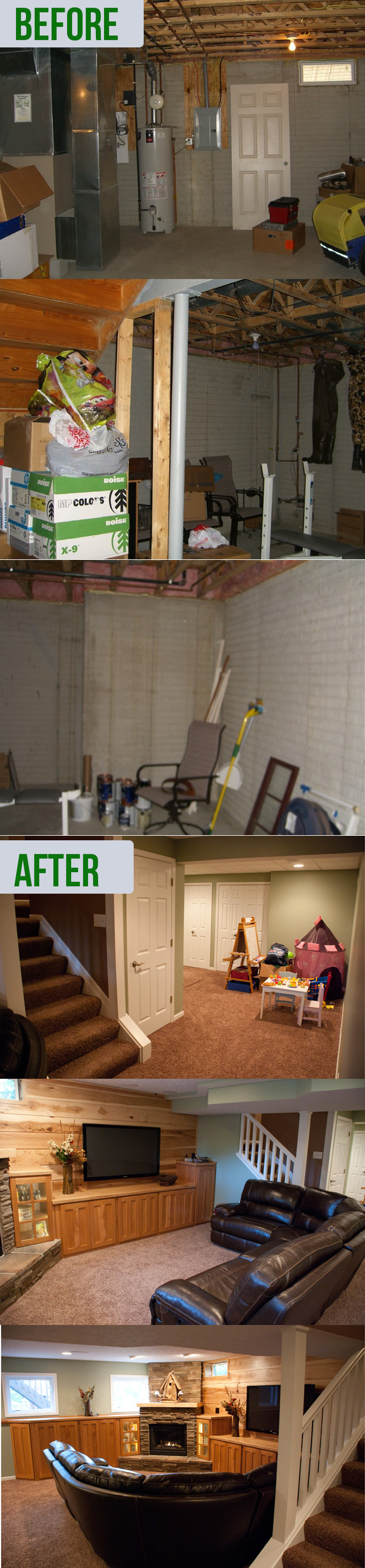 basement apartment renovation before and after