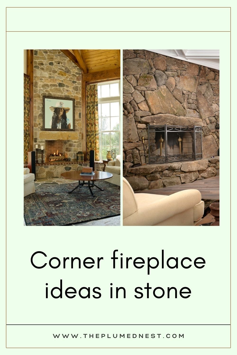 Corner Fireplace ideas in stone