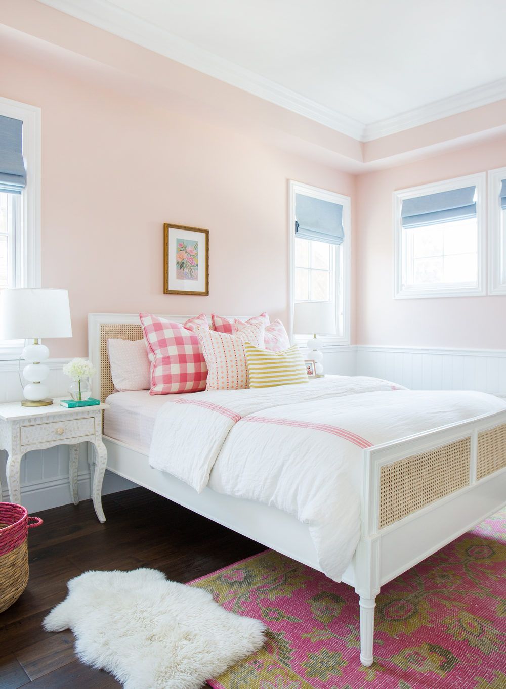 pink two colour combination for bedroom walls images