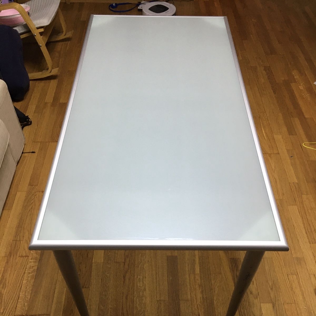 frosted glass top table