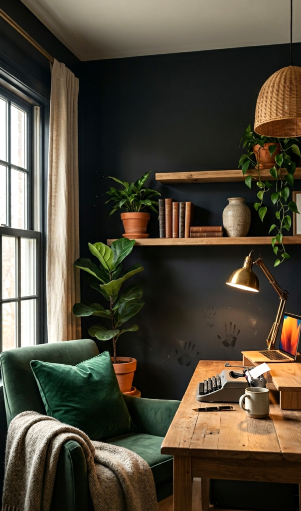 a beautiful black office
